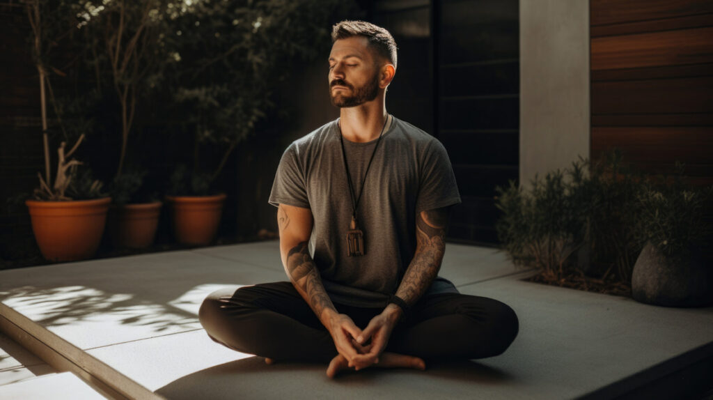 man meditates - unlocking the subconscious mind for creativity