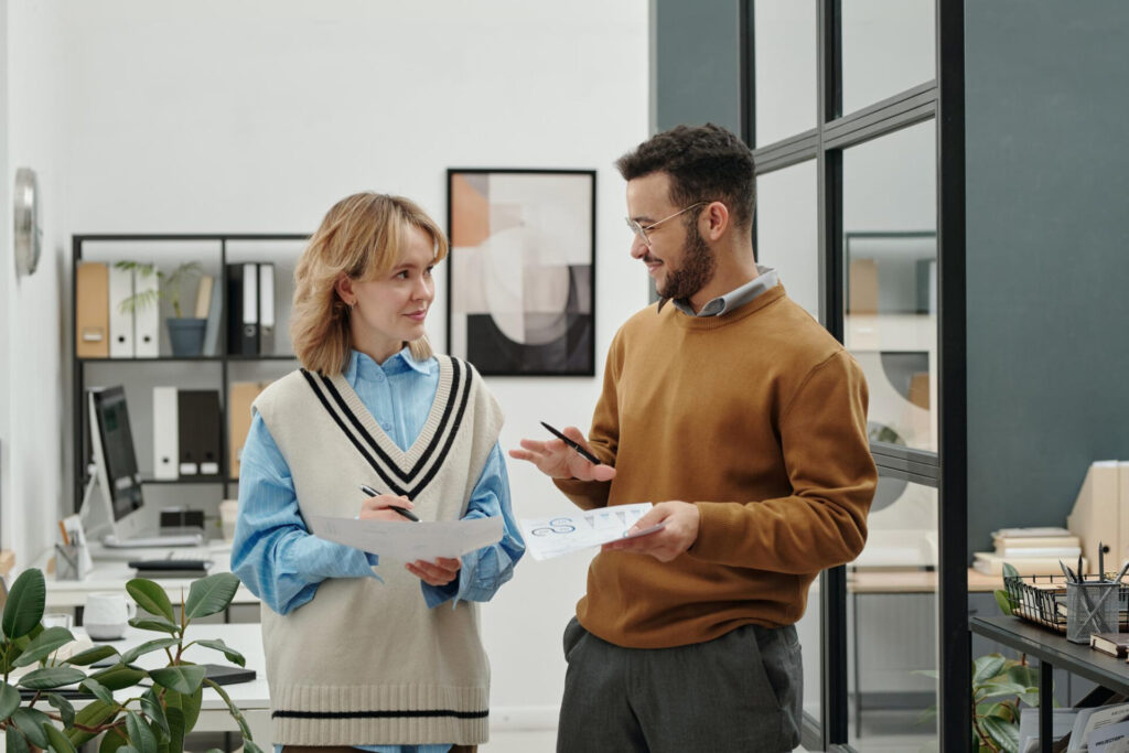 setting boundaries with family and loved ones: a man and woman standing in a room
