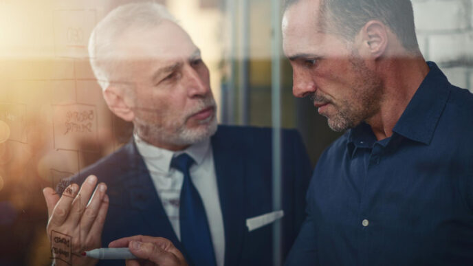 How to Give Constructive Feedback Effectively: a man writing on a glass wall