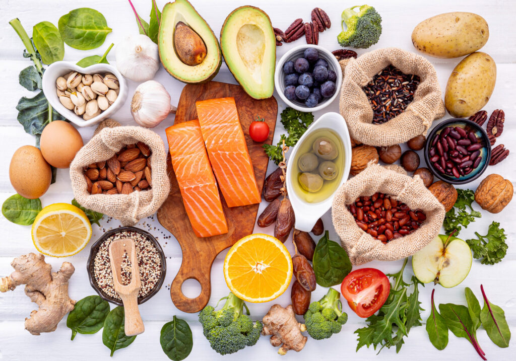 a group of food on a table - best ways to boost productivity